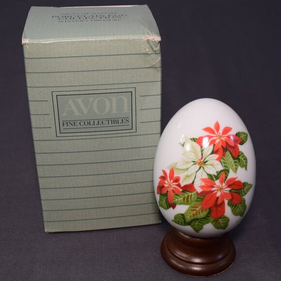 NEW Avon Winter’s Treasures Gifts Nature Porcelain Egg Collection Vintage 1987 - Picture 1 of 12